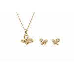 Golden Butterfly Crystal Necklace Set