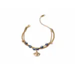 Rose Gold Evil Eye Layered Bracelet
