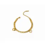 Dual Heart Enamel Charm Bracelet