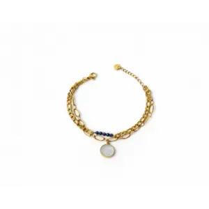 Pearl Sapphire Charm Bracelet