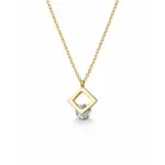 Geometric Square Crystal Pendant Necklace