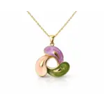 Enamel Wave Pendant Necklace