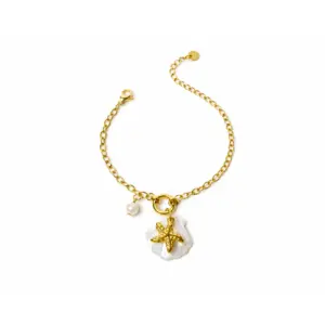Pearl Starfish Charm Bracelet