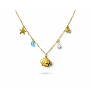 Ocean Fish Pearl Charm Necklace