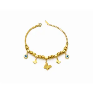 Evil Eye Snake Charm Bracelet
