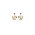 Rose Heart Statement Stud Earrings