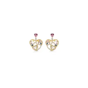 Rose Heart Statement Stud Earrings