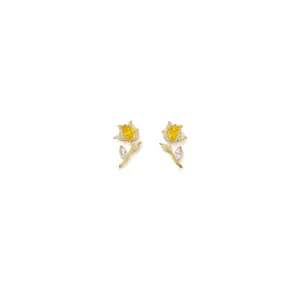 Rose Bloom Statement Stud Earrings