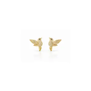 Bird Motif Statement Stud Earrings