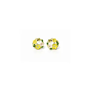Bee Bloom Enamel Stud Earrings