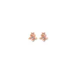 Peach Blossom Floral Stud Earrings