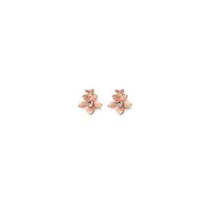 Peach Blossom Floral Stud Earrings