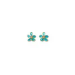 Aqua Floral Cluster Stud Earrings