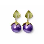 Leaf Enamel Drop Earrings