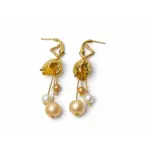 Beaded Floral Drop Earrings
