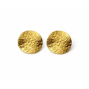 Textured Coin Stud Earrings