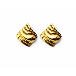 Ripple Wave Stud Earrings