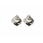Silver Wave Stud Earrings