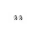 Woven Silver Stud Earrings