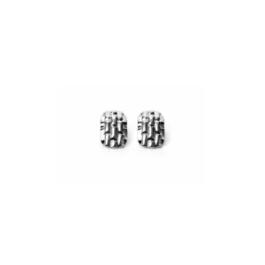 Woven Silver Stud Earrings