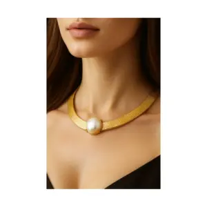 Bold Pearl Hasli Choker Necklace
