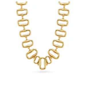 Geometric Shell Link Chain Necklace