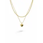 Layered Heart Charm Pendant Necklace