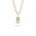 Layered Evil Eye Snake Chain Necklace