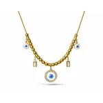 Triple Evil Eye Charm Chain Necklace