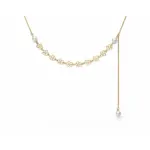 Asymmetric Pearl Cascade Charm Necklace