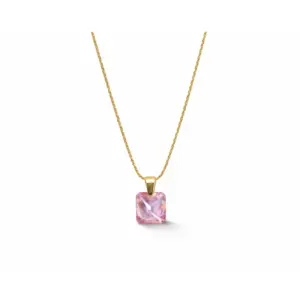 Rectangle Crystal Pendant Necklace