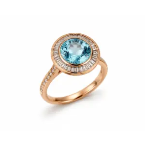 Blue Topaz Halo Ring