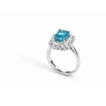 Ocean Blue Halo Ring